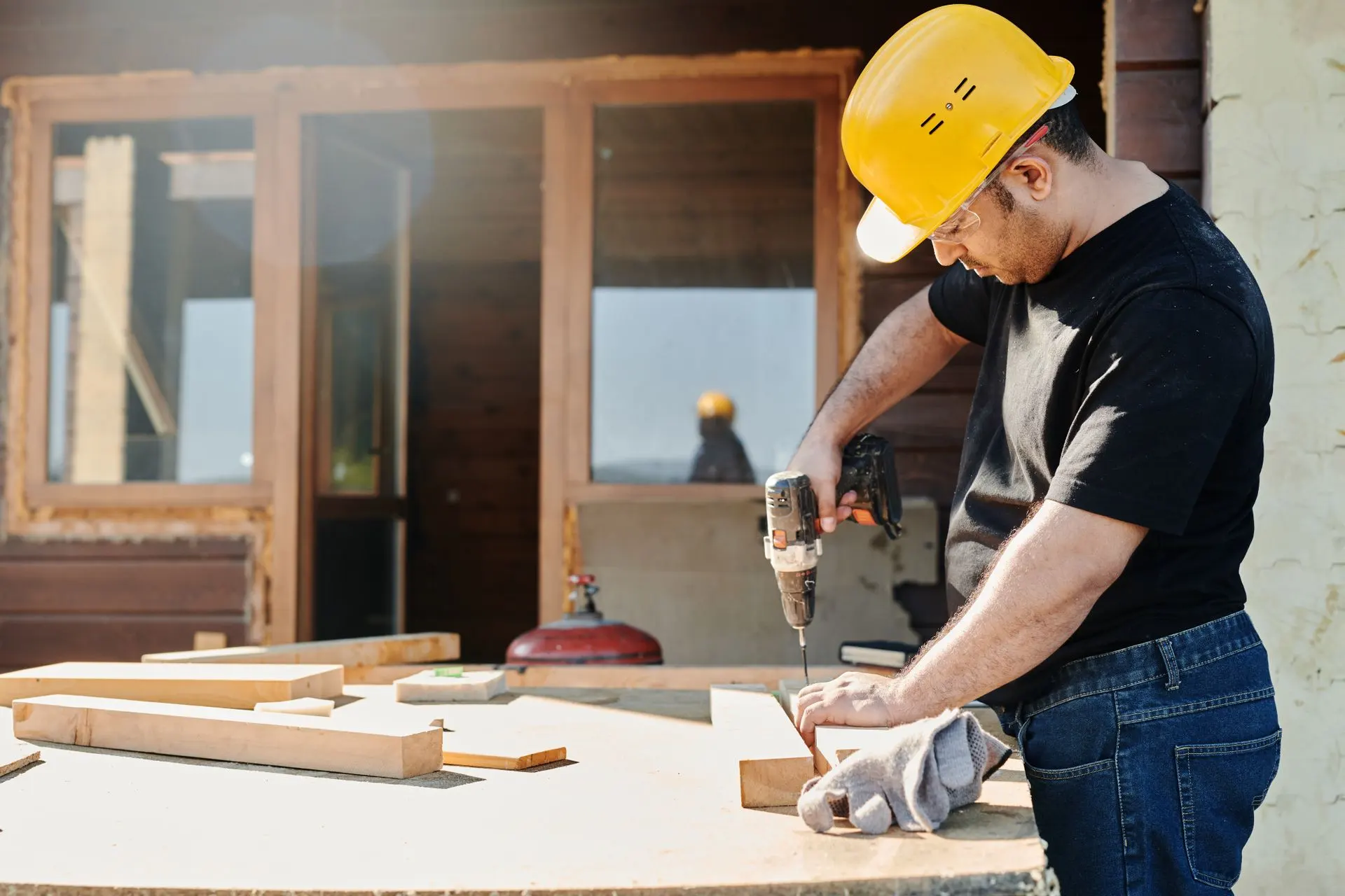 Home improvement crew working on a residential project